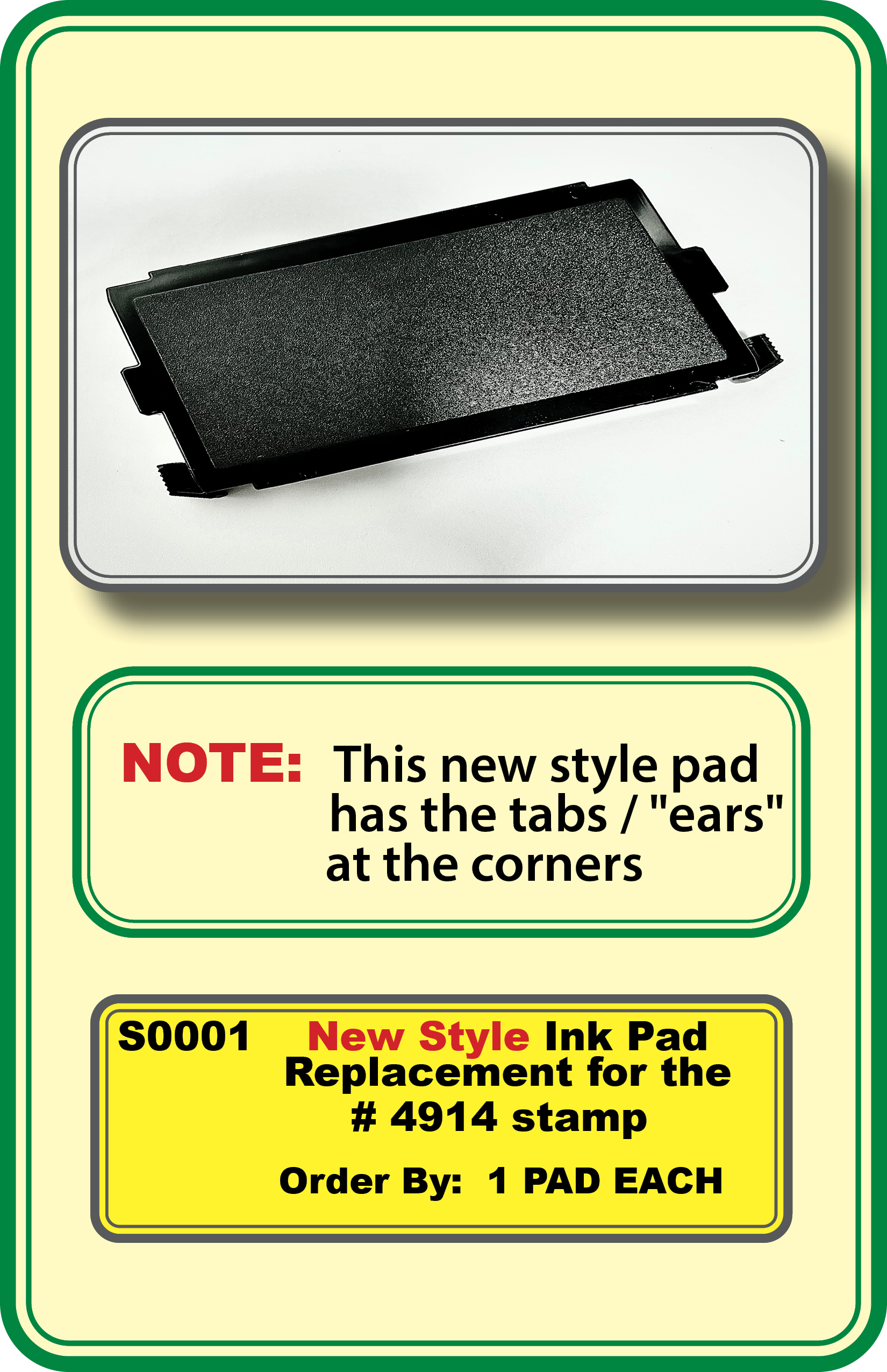 Ink Pad Replacement-Trodat 4914**Order By: 1 PAD EACH